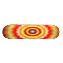 Fiery muticolored "bulls-eye" skateboard
