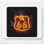 Fiery Route 66 Mouse Pads