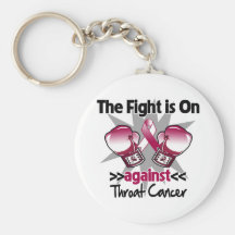 Fight is On Against Throat Cancer Keychain