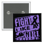 Fight Like a Girl BurnOut Hodgkin's Disease Pin