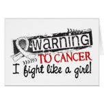 Fight Like A Girl Lung Cancer Warning Greeting Cards