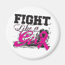 Fight Like a Girl Spray Paint - Breast Cancer Fridge Magnets