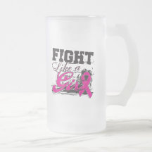 Fight Like a Girl Spray Paint - Breast Cancer Coffee Mugs