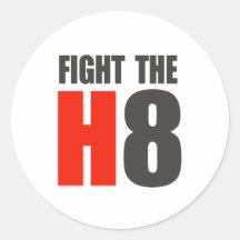FIGHT THE H8 ROUND STICKERS