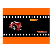 Film effect Fast Forward sports car postcard