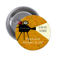 Film Festival Camera Pinback Buttons