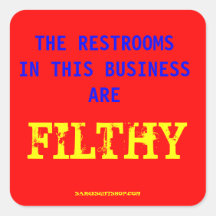 FILTHE RESTROOMS SQUARE STICKER