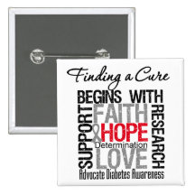 Finding a Cure For Diabetes Buttons