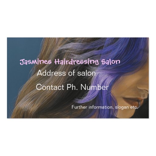 Fine Art Hairdressing salon Blue Business Cards