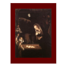 Fine Art Nativity Scene Painting Postcard