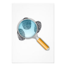 Finger Prints Under a Magnifying Glass Personalized Announcement