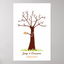 Fingerprint Tree Wedding Guestbook (White)