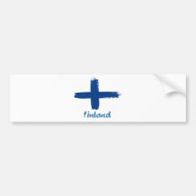 Finnish flag designs bumper sticker