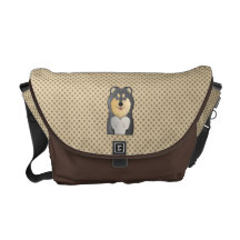Finnish Lapphund Cartoon Messenger Bags