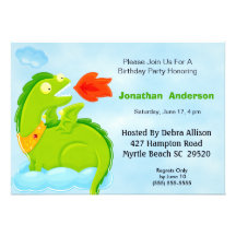 Fire Breathing Dragon Birthday Invitation
