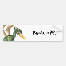 Fire breathing dragon bumper sticker