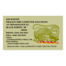 FIRE BREATHING DRAGON BUSINESS CARDS!