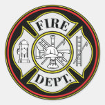 Fire Department Round Badge Round Sticker
