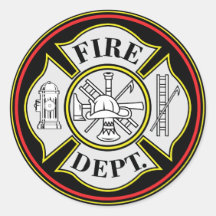 Fire Department Round Badge Round Sticker