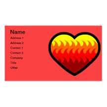 Fire Element Heart Business Card Template