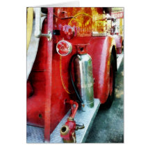 Fire Extinguisher on Fire Truck Greeting Cards
