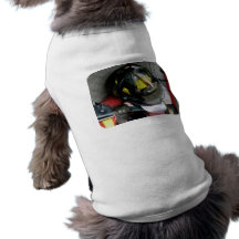 Fire Fighter's Helmet Closeup Dog Tee Shirt