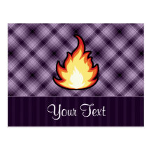 Fire Flame; Purple Post Card