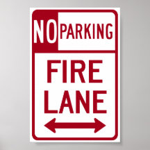 Fire Lane No Parking Sign Posters