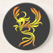 Fire Phoenix on Black Coaster