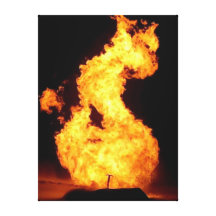 fire scene stretched canvas print