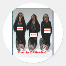 Fire the dem wits monkey stickers