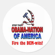 Fire the Dem-wits Round Sticker