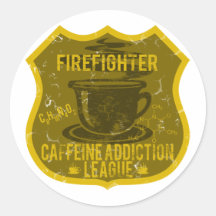 Firefighter Caffeine Addiction League Stickers