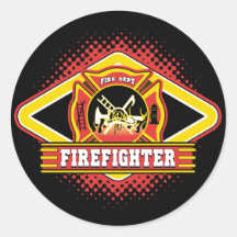 Firefighter Logo Round Sticker