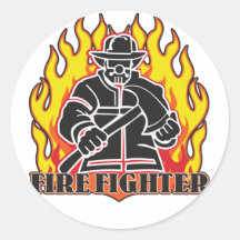 Firefighter Silhouette Sticker