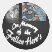 firefighters memorial round stickers