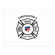 Fireman Wives USA Postcard