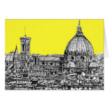 Firenze in canary yellow greeting cards