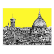 Firenze in canary yellow postcards