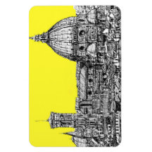 Firenze in canary yellow rectangular magnet