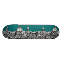 Firenze in turquoise skateboard deck