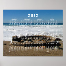 Firepit on the Beach; 2012 Calendars Poster