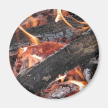Fires Wood Flames Burning Refrigerator Magnets