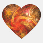 Firestorm Nova Abstract Art Heart Sticker