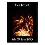 Fireworks 4th July Postcard