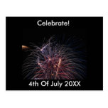 Fireworks 4th July Postcard
