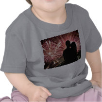 Fireworks Couple Kissing Silhouette