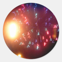 Fireworks Lights In The Sky Round Sticker