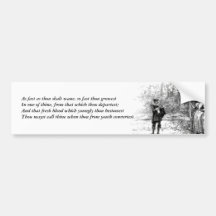 First 4 Lines of Sonnet # 11 by Shakespeare Bumper Sticker