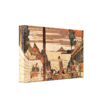 First act by Hokusai Stretched Canvas Print